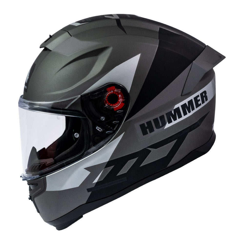Casco de Moto MT Helmets Hummer Quo Titanium Mate + Pantalla Dark