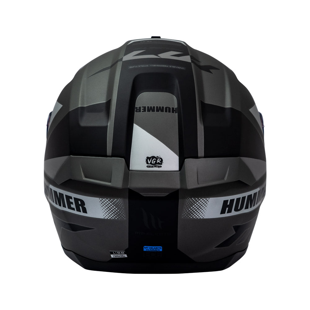 Casco de Moto MT Helmets Hummer Quo Titanium Mate + Pantalla Dark