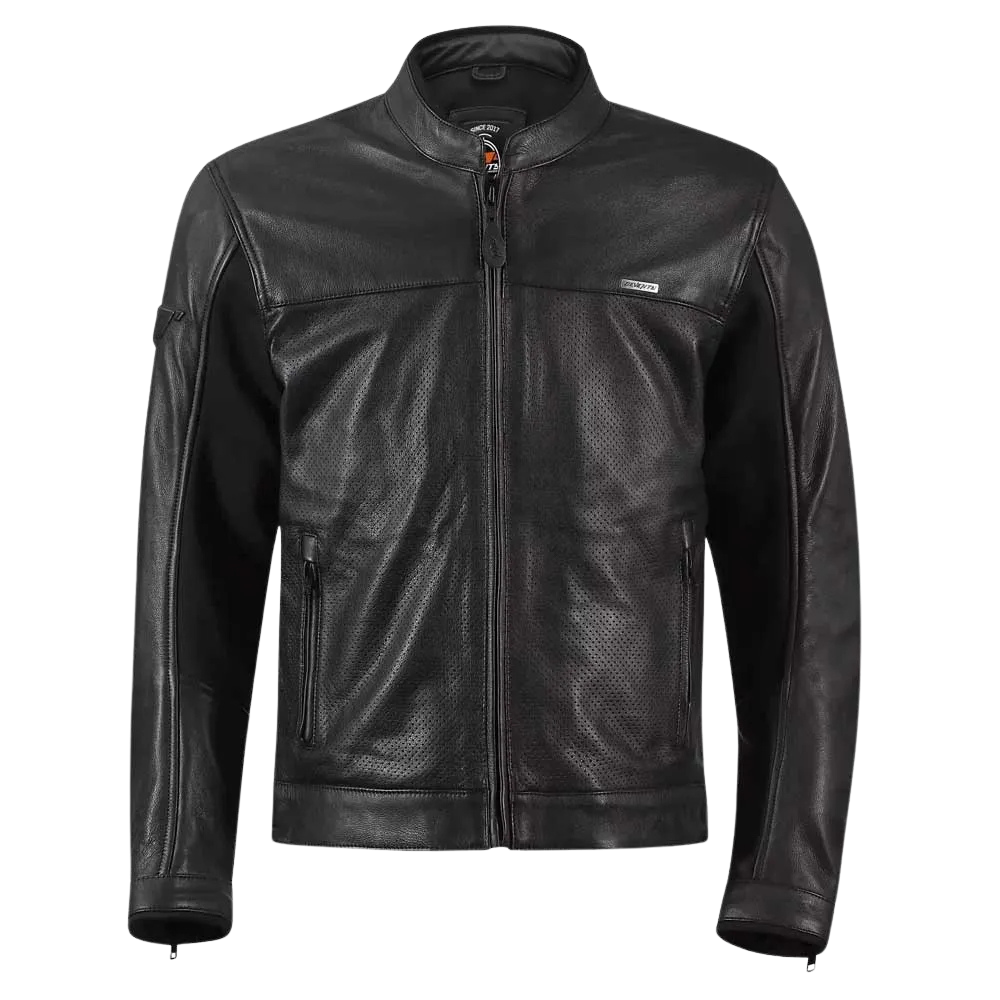 Chaqueta para Moto Seventy SD-JL4 Legend Classic Cuero Verano Hombre Negro