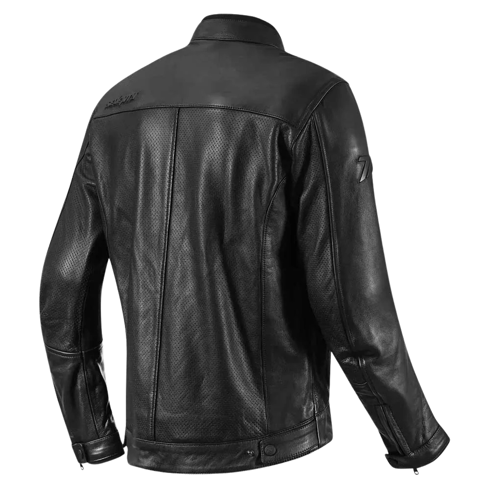 Chaqueta para Moto Seventy SD-JL4 Legend Classic Cuero Verano Hombre Negro