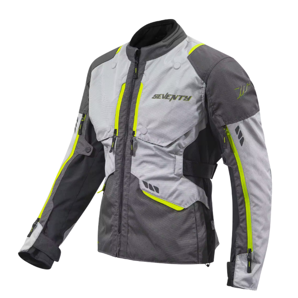 Chaqueta para Moto Seventy SD-JT67 Tanami Touring Negro/Gris/Amarillo Fluor Hombre