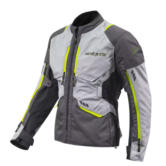 Chaqueta para Moto Seventy SD-JT67 Tanami Touring Negro/Gris/Amarillo Fluor Hombre