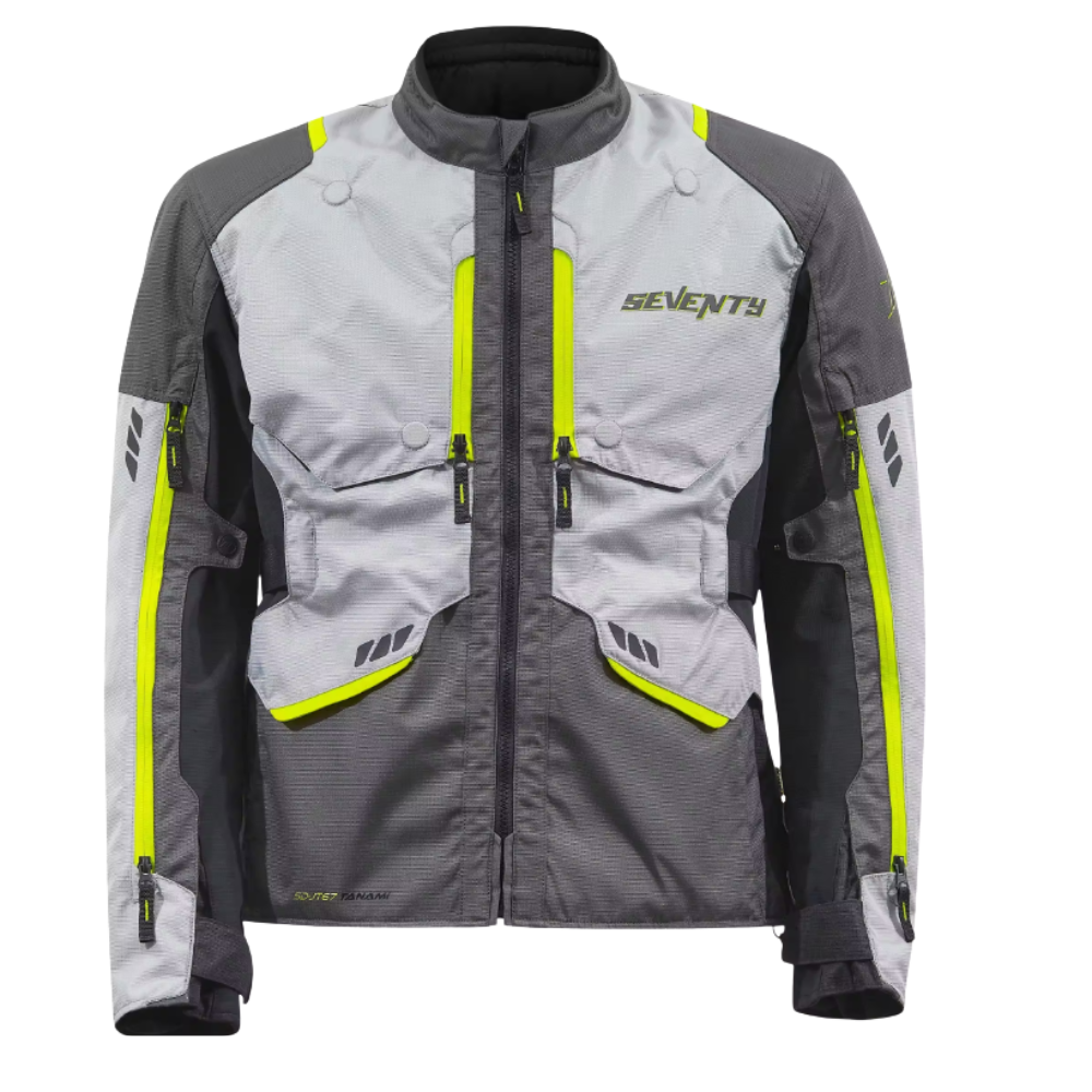 Chaqueta para Moto Seventy SD-JT67 Tanami Touring Negro/Gris/Amarillo Fluor Hombre