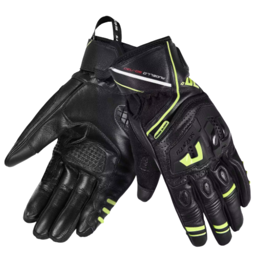 Guante para Moto Seventy SD-N30 Mugello Touring Negro/Amarillo Fluor Hombre