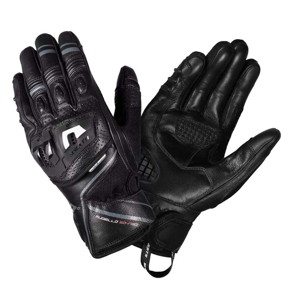 Guante para Moto Seventy SD-N30 Mugello Touring Negro/Gris Fluor Hombre