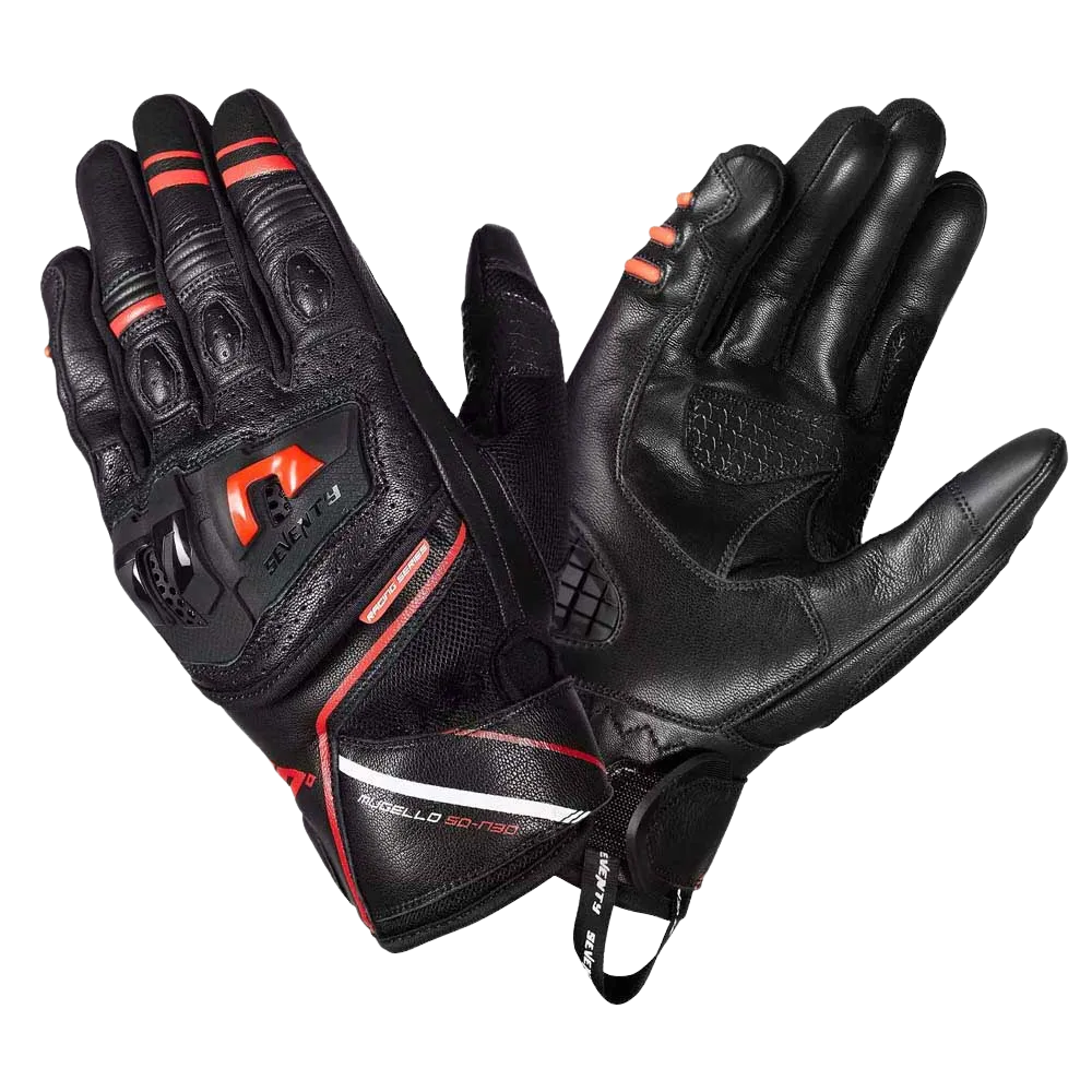Guante para Moto Seventy SD-N30 Mugello Touring Negro/Rojo Hombre