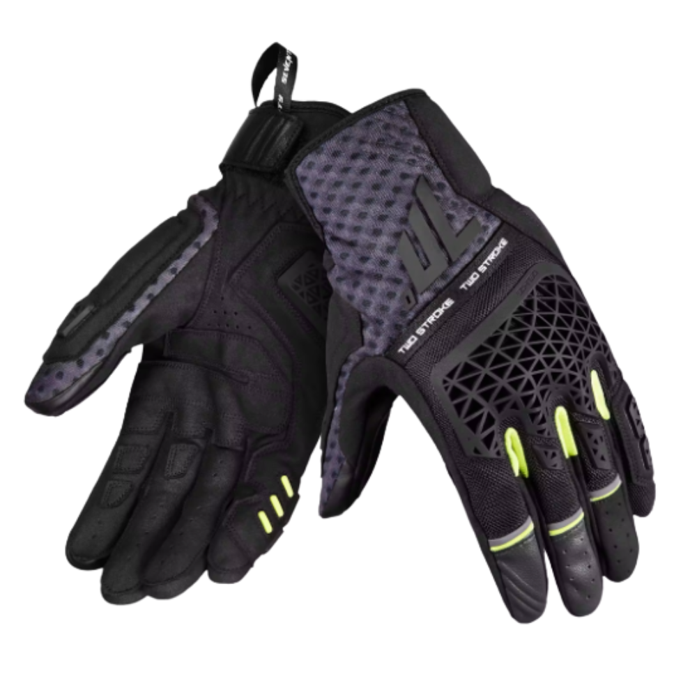 Guante para Moto Seventy SD-N60 Two Stroke Verano Negro/Gris/Amarillo Fluor Unisex