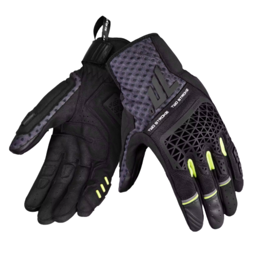 Guante para Moto Seventy SD-N60 Two Stroke Verano Negro/Gris/Amarillo Fluor Unisex
