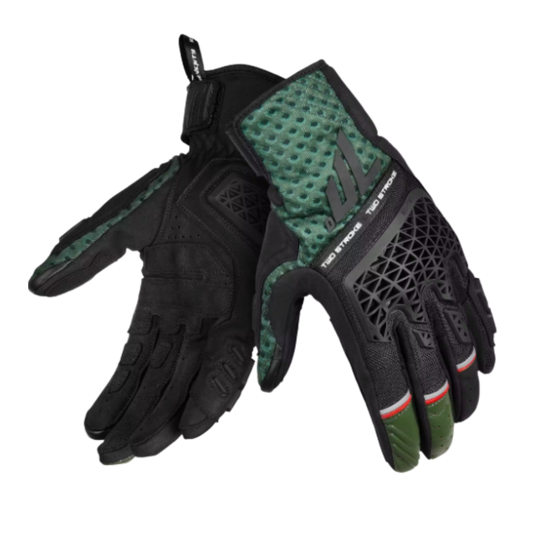 Guante para Moto Seventy SD-N60 Two Stroke Verano Negro/Verde/Rojo Unisex