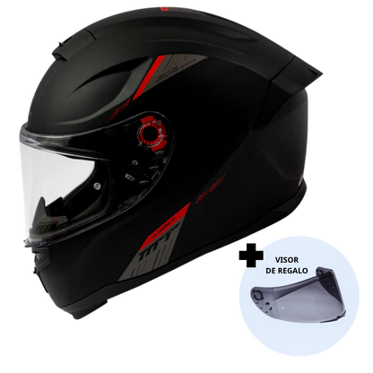 Casco de Moto MT Helmets Hummer Solid A1 Negro Mate + Pantalla Dark