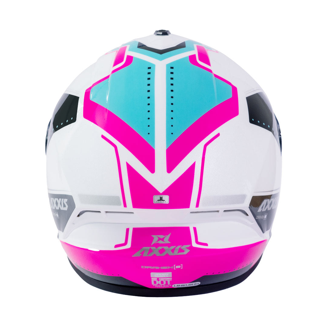 Casco de Moto Axxis Draken S Sonar A8 Rosa Fluor Brillo
