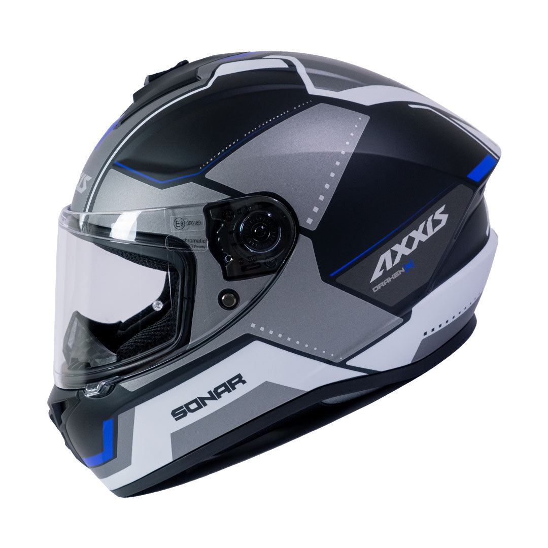 Casco de Moto Axxis Draken S Sonar B17 Azul