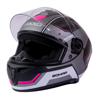 Casco de Moto Axxis Draken S Sonar B18 Rosa Mate