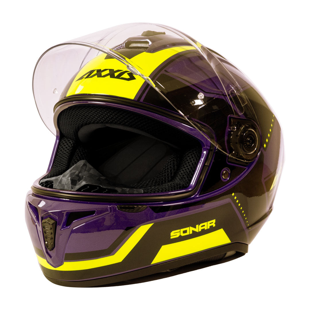 Casco de Moto Axxis Draken S Sonar E3 Amarillo Fluor Brillo