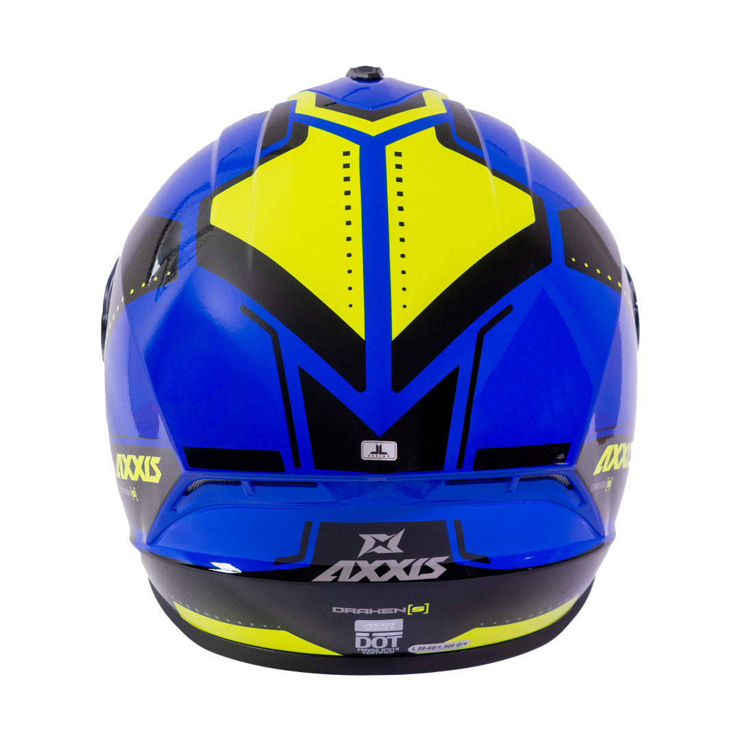 Casco de Moto Axxis Draken S Sonar E7 Azul Brillo