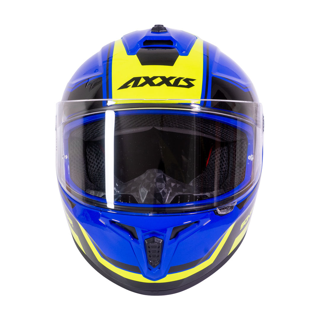 Casco de Moto Axxis Draken S Sonar E7 Azul Brillo