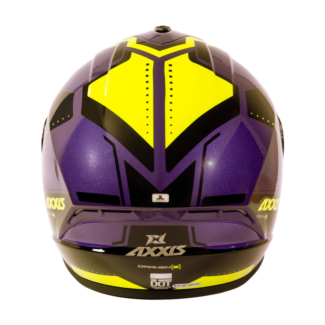 Casco de Moto Axxis Draken S Sonar E3 Amarillo Fluor Brillo