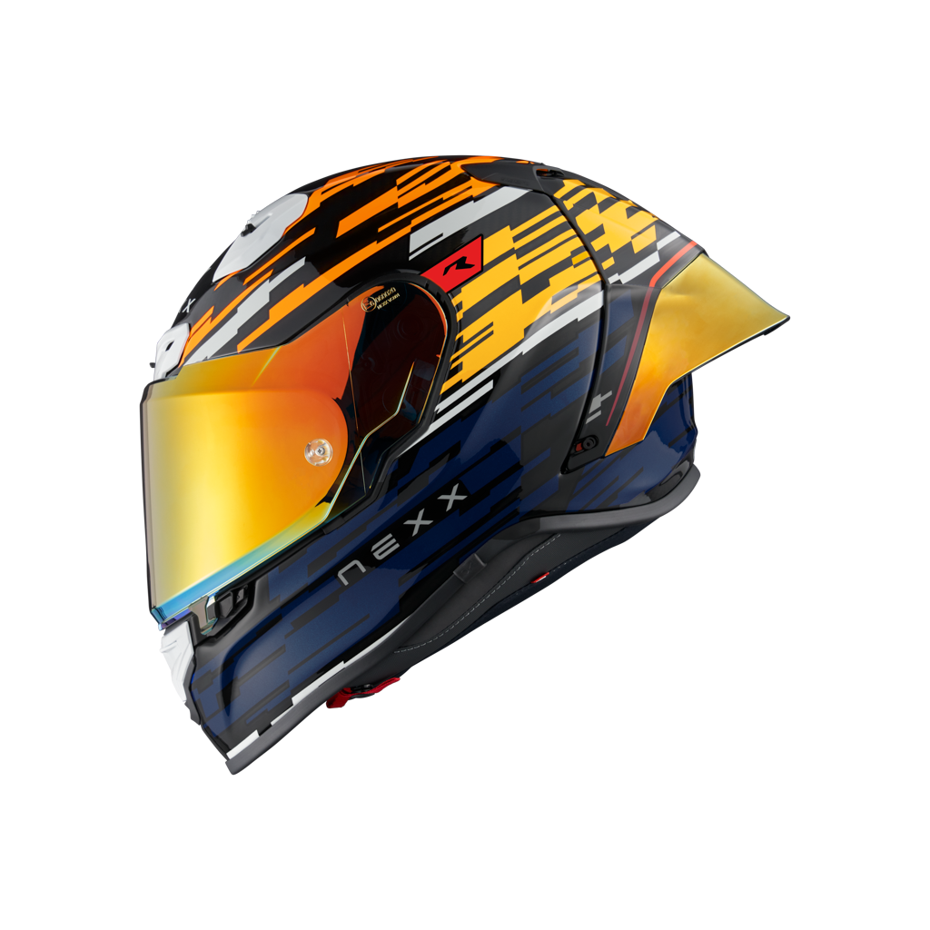 Casco Nexx X.R3R GLITCH RACER ORANGE BLUE