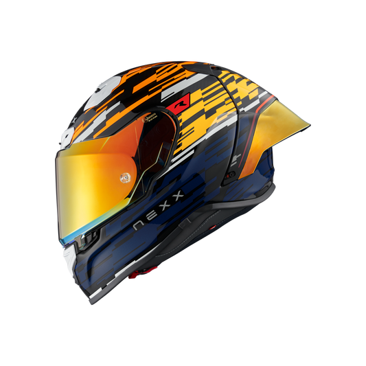 Casco Nexx X.R3R GLITCH RACER ORANGE BLUE