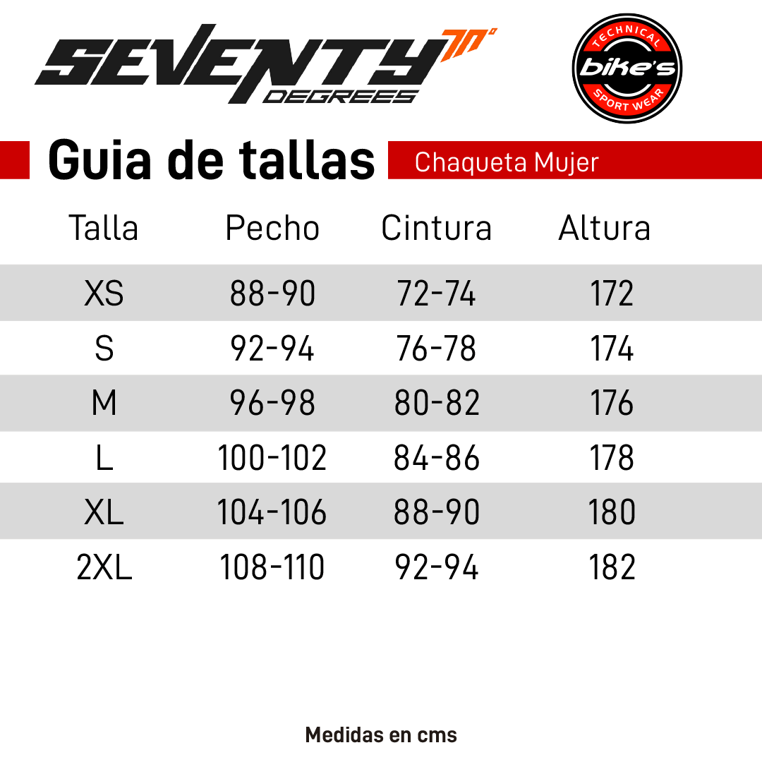 chaqueta moto tallas