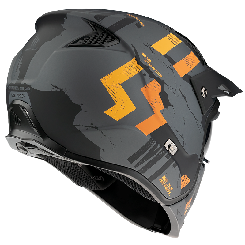 MT Helmets Streetfighter Skull Matt Grey