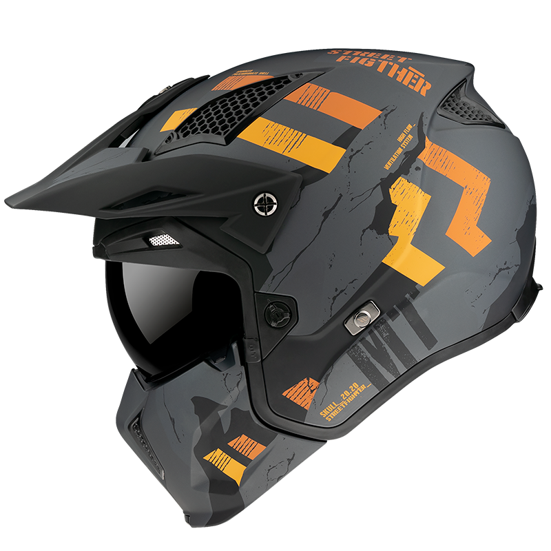 MT Helmets Streetfighter Skull Matt Grey
